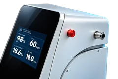 Superhuman Altitude in white, side controls detail; product render